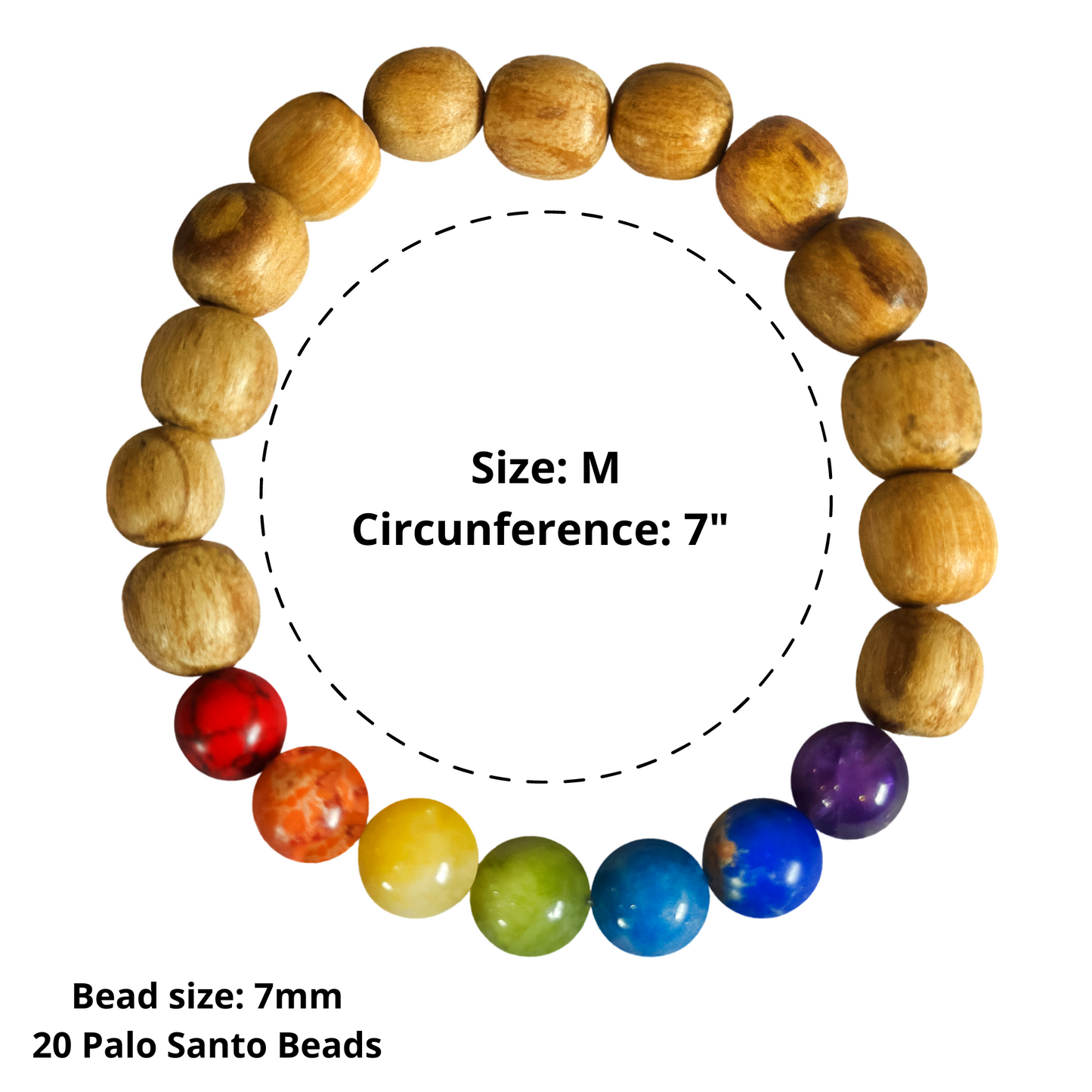 Palo Santo 7 Chakra Bracelet
