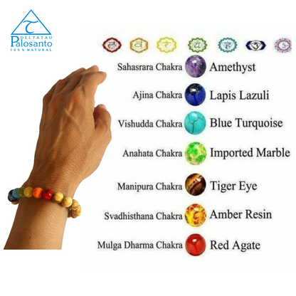 7 Chakren Palo Santo Armband