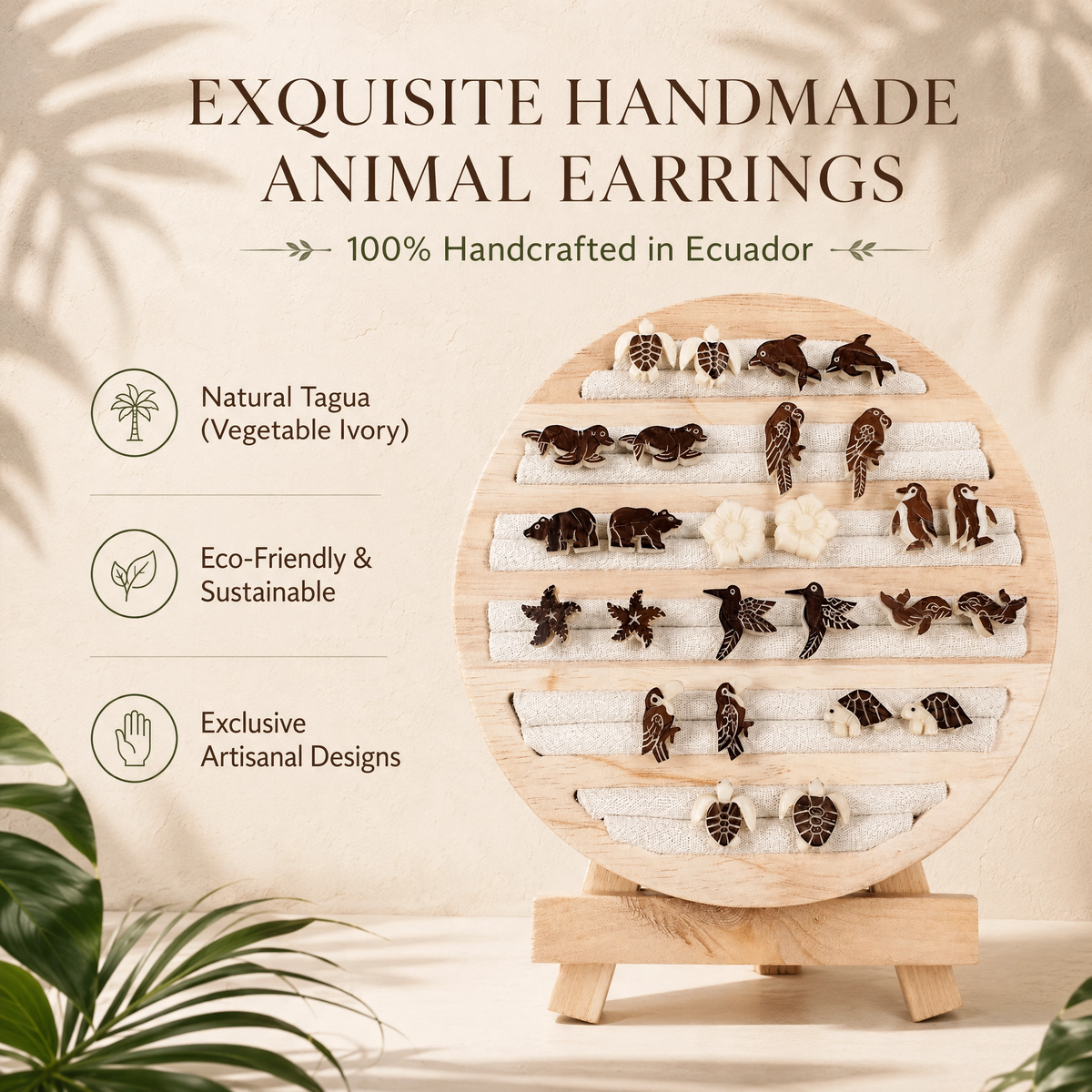 Aretes de Tagua artesanales de animales | Introducción