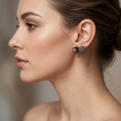 Aretes de Tagua artesanales Colibrí | Palo Santo DeltaTau