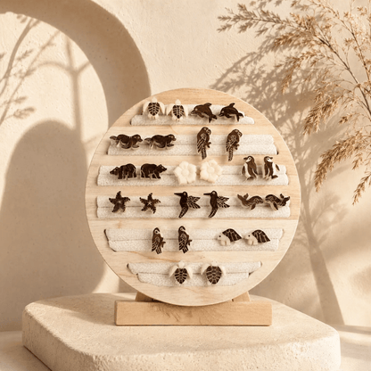 Aretes de Tagua artesanales de animales | Palo Santo DeltaTau
