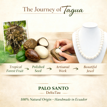 Collar de tagua artesanal blanco | Elaboración