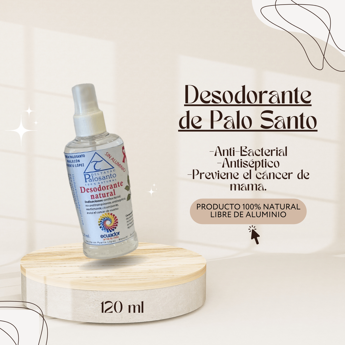 Desodorante Natural de Palo Santo