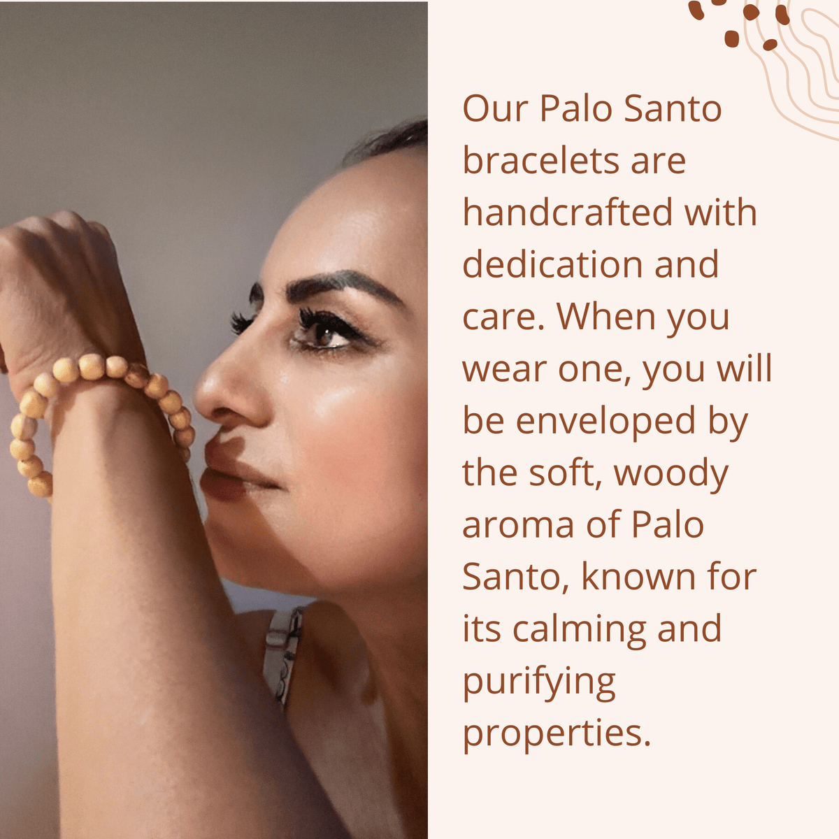 Pulsera de Palo Santo beneficios y characteristicas