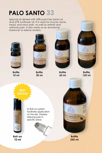 Aceite de Palo Santo 33 | Uso Corporal y Masajes