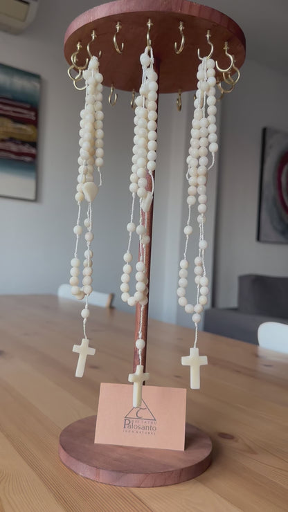 Handcrafted Tagua Rosary | Palo Santo DeltaTau