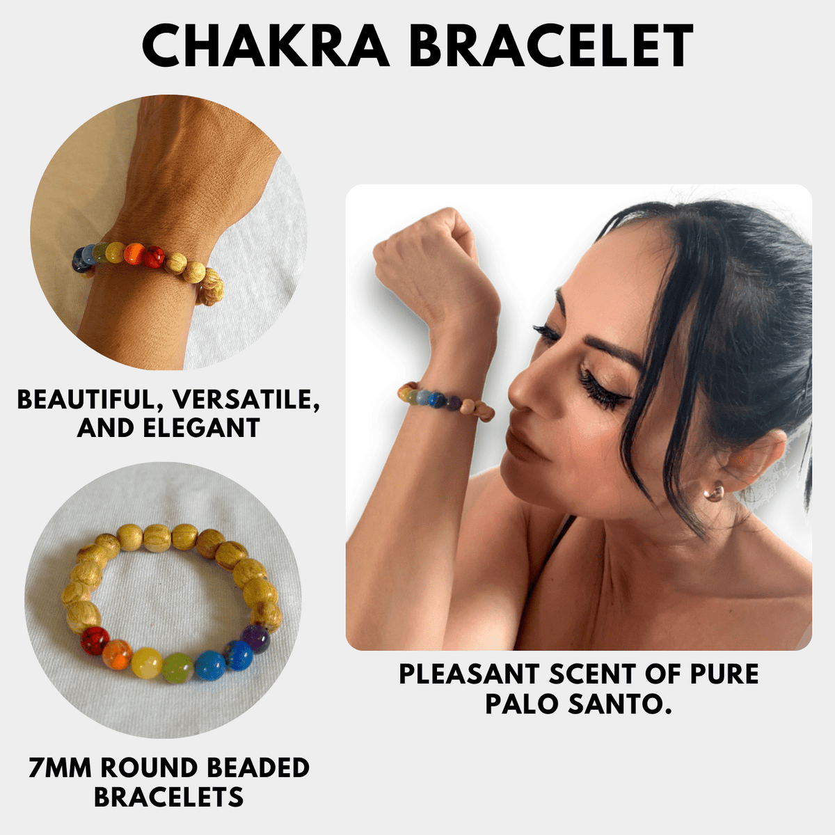 Pulsera De Palo Santo 7 Chakras Palo Santo - Palo Santo DeltaTau