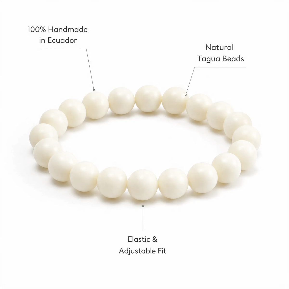 Pulsera de Tagua Artesanal blanca | Características