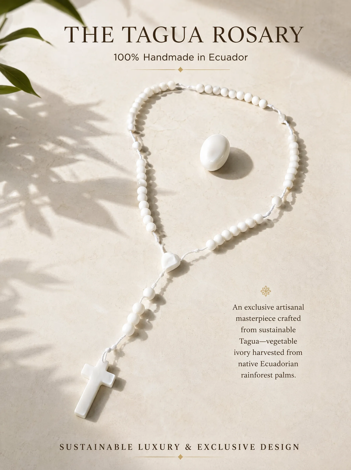 Handcrafted Tagua Rosary | Palo Santo DeltaTau